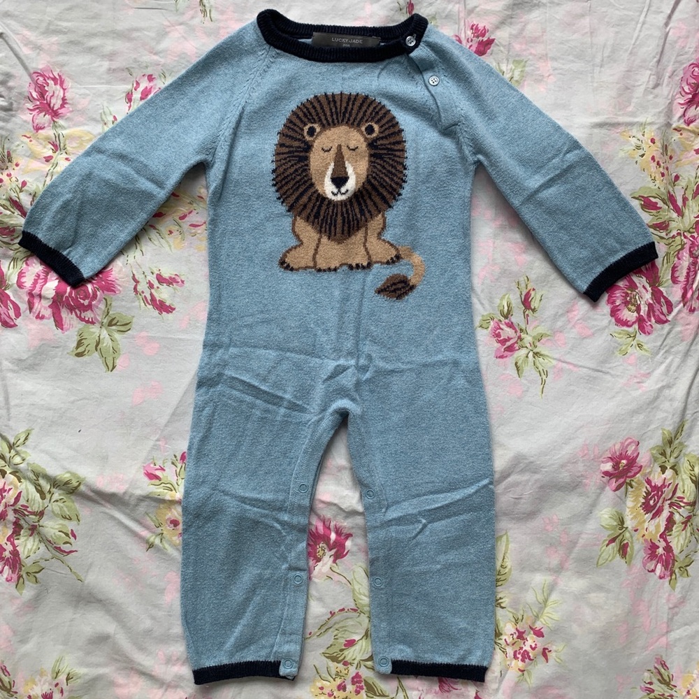 Lion button snap body suit